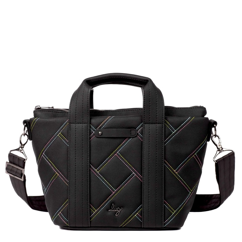 Lug Dory Matte Luxe Vl Med Crossbody Bag Black Icepop Stitch